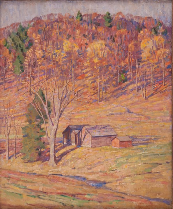“Fall in Connecticut with Three Barns” by Dines Carlsen
