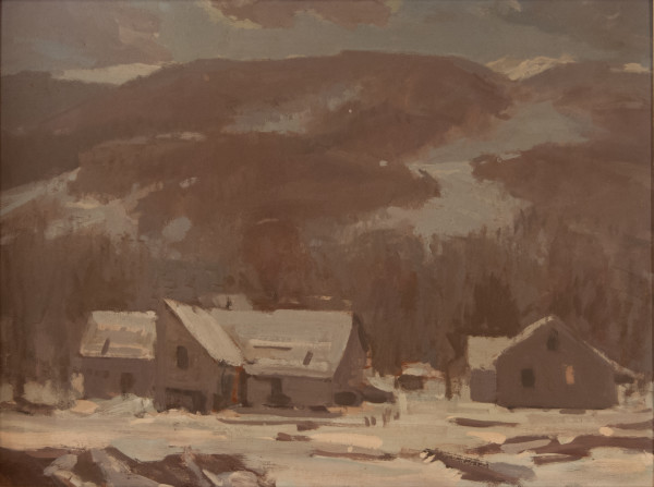 Winter Moonlight-Revolutionary Barn by Jay H Connaway