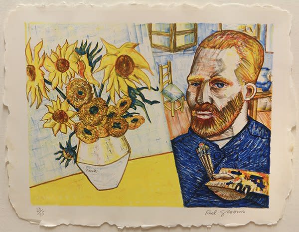 Van Gogh with Sunflowers by Red Grooms
