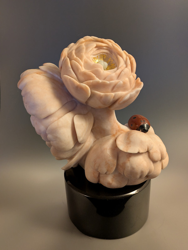 Ladybirds Peonies by Kathryn Vinson