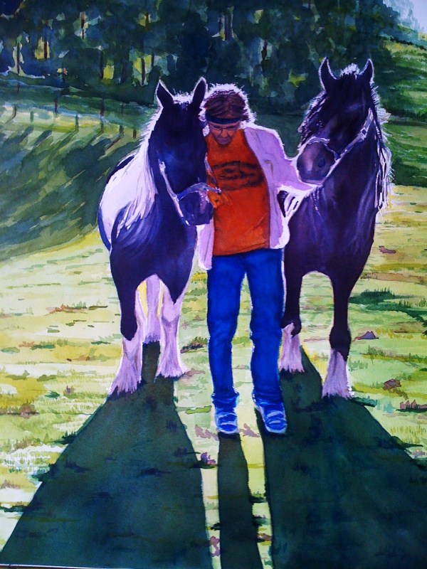 Abe with horses