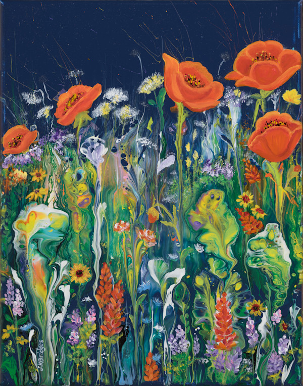 Wild Flowers and Poppies by Linda K Bridges
