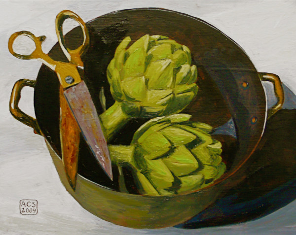 Artichokes in Copper Kettle