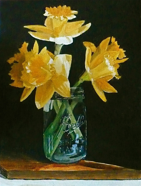 Daffodills in a Canning Jar