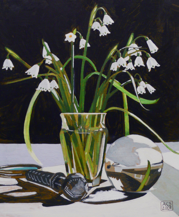 Snowdrops, Crystal Ball, and Magnifying Glass