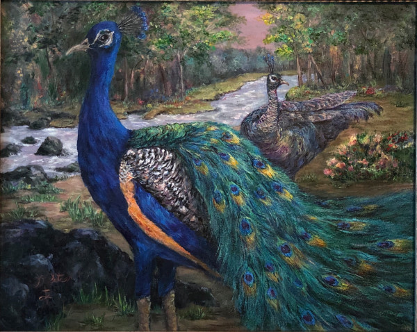Peacock & Hen by Deborah Setser