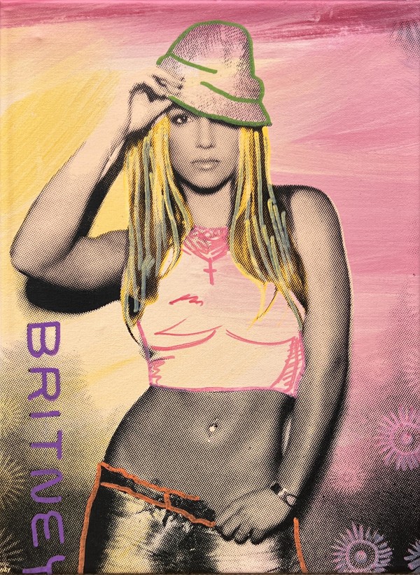 Britney Spears on pink by Steve Kaufman