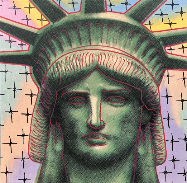 The Statue of Liberty: Pink Neon by Steve Kaufman