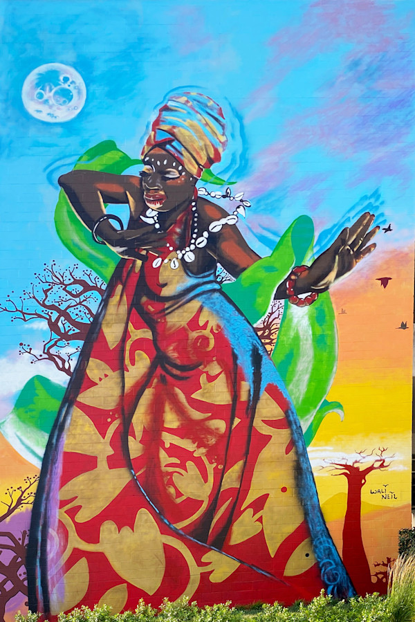 Mural Reproduction of Walt Wali Neil's Daughter of the Moon by Wali Mural League, Image 2.