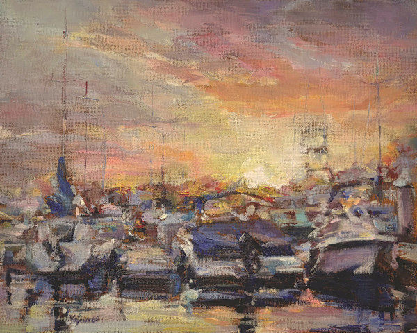 Sunset in the Harbor by Carolyn Majewski
