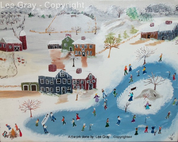 The Race Around the Pond - Painting by Lee Gray
