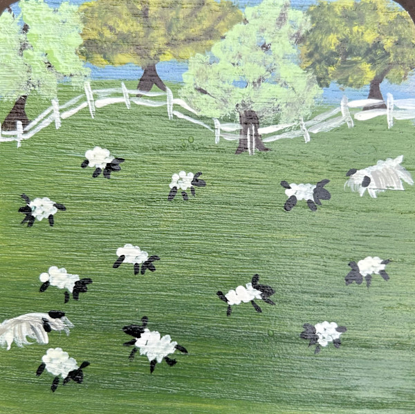 The Dogs Are Guarding The Sheep - Wooden Coaster by Lee Gray