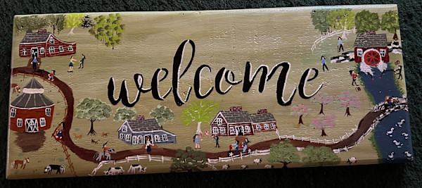 A Long The Road We Go -  Welcome Sign - Wooden by Lee Gray