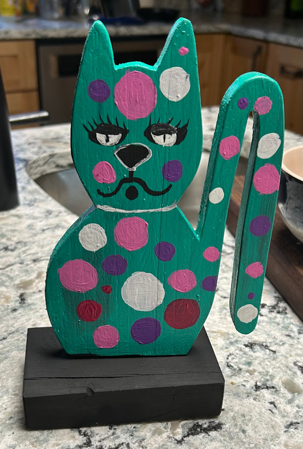 Aqua Blue Green - Cat - Circles by Lee Gray, Image 1.