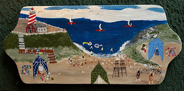 Having Fun At The Beach - Wooden Plack by Lee Gray