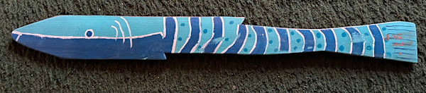 Blue,White, and Dark Blue - Fish 6 by Lee Gray