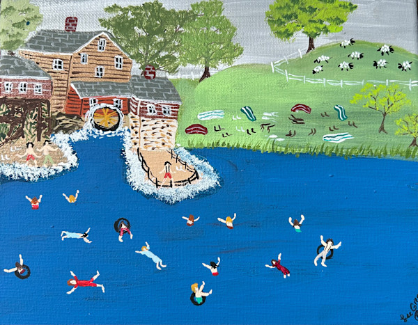 Swimming By The Old Mill by Lee Gray