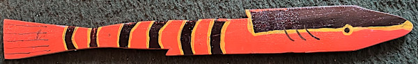 Fish #2 Wooden - Orange, Black, Yellow by Lee Gray