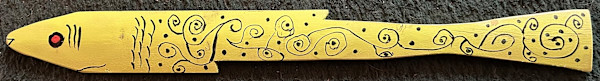 Green Fish - With Swirls - Black and Green by Lee Gray