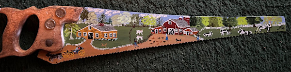 Watching The Goats - Metal Saw by Lee Gray