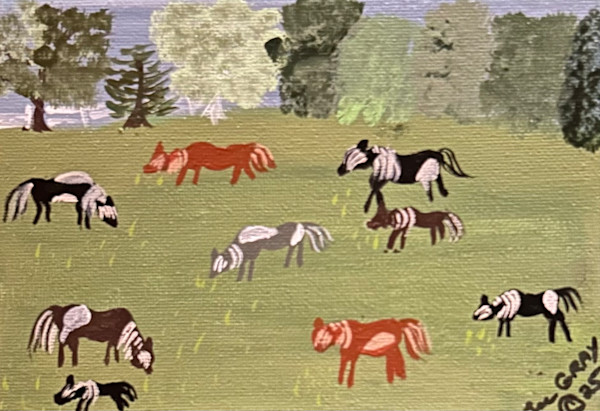 Brown and Black Horses by Lee Gray