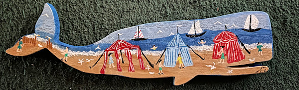 The Tents Are Up - 2 Red Tents 1. Blue Tent. - L Whale by Lee Gray