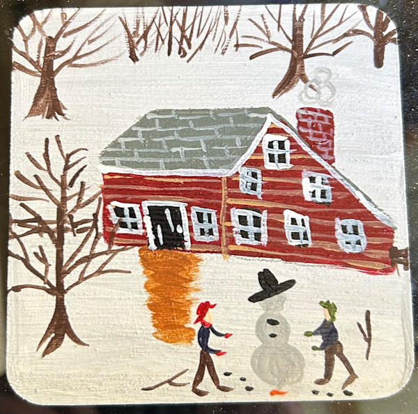 The Boys Are Having Fun - Wooden Coaster by Lee Gray