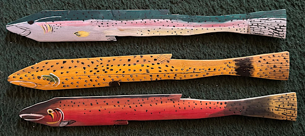 3 Fishes - Red - Yellow and Blue Green - Grey by Lee Gray, Image 1.