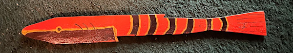 Orange-  Black - Yellow - Wooden Fish by Lee Gray, Image 1.