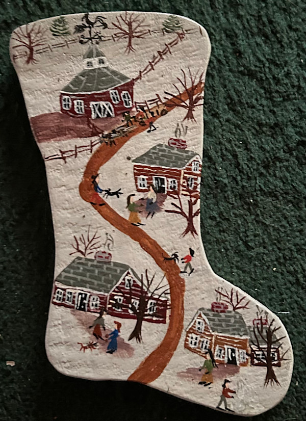 A Gathering At The Barn - Wooden Sock by Lee Gray