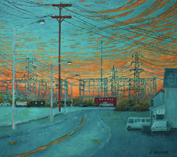 Wealthy St. Sub Station #11 at Sunset by Elaine Dalcher