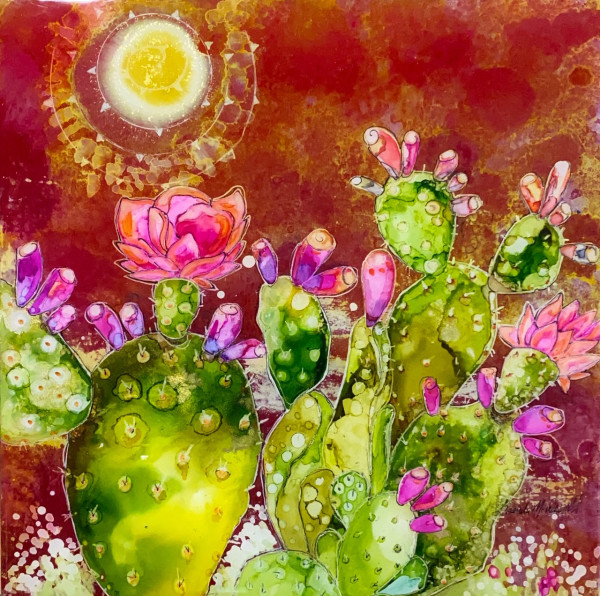 Hot Pink Prickly Pear by Brenda McDougall