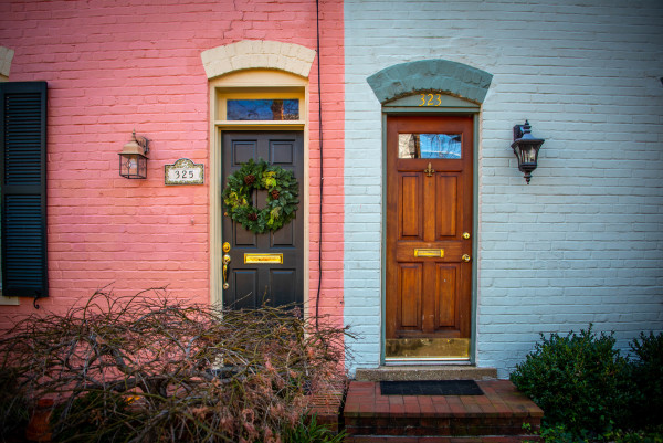 Twin Doors in Blue & Pink - Alexandria, VA by Jenny Nordstrom
