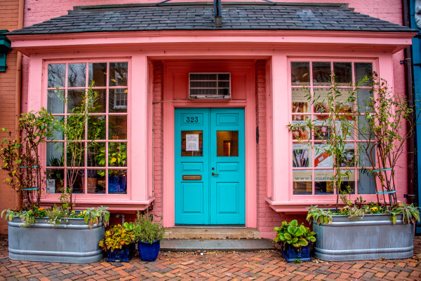 Pink & Teal on Cameron Street - Alexandria, VA by Jenny Nordstrom
