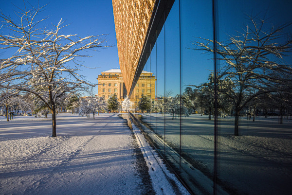 Winter Reflection, African-American Museum - Washington DC by Jenny Nordstrom