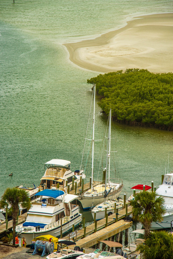 Boats with Sandbank - Daytona Beach, Florida by Jenny Nordstrom