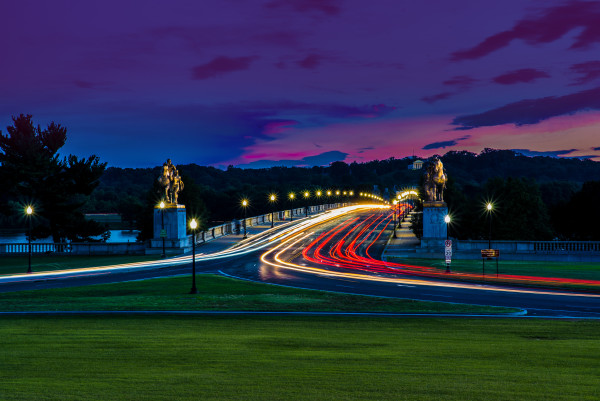 Memorial Bridge Light Trails - Washington DC