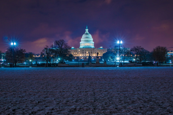 U.S. Capitol Building on a Snowy Evening 3