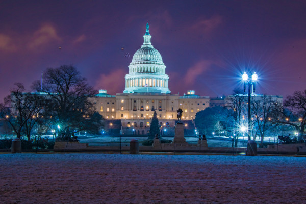 U.S. Capitol Building on a Snowy Evening 2
