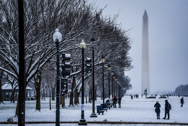 Washington Monument in the Snow