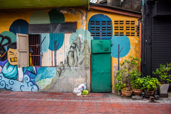 Metal Door with Mural - Bangkok, Thailand by Jenny Nordstrom