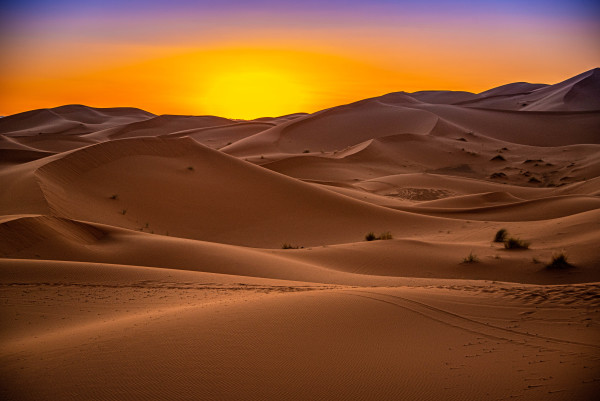 Sunset over the Sahara Desert - Erg Chebbi, Morocco