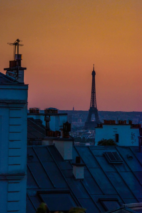 Paris Sunset with Rooftops