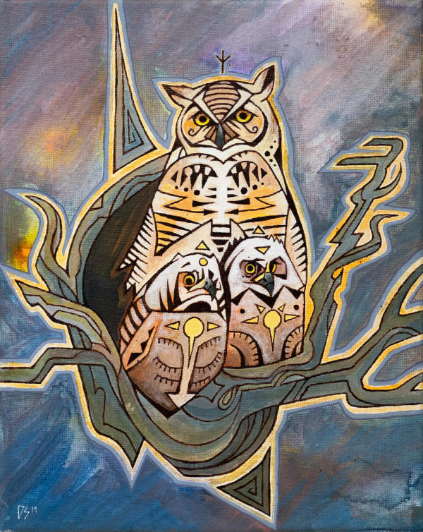 DS-058 / Great Horned Owl / Original / 8x10" by Derek Schultz