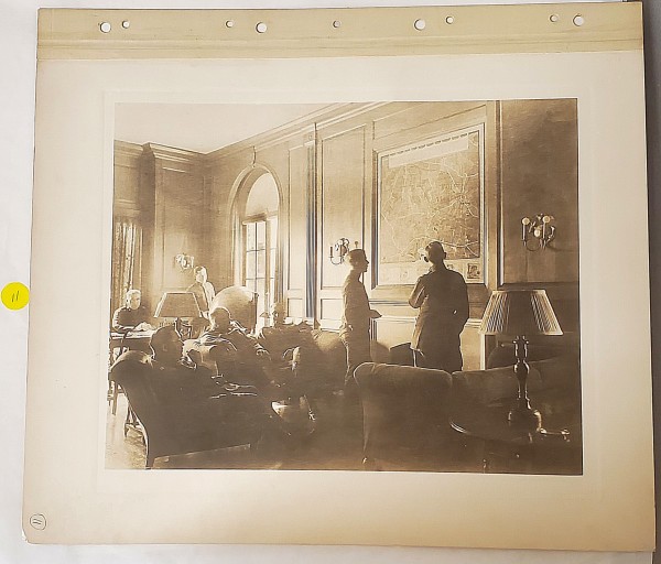 Officers Club, showing panel, Map of Belleau Wood by Barry Faulkner