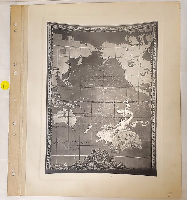 Mural, Map for Cunard Steamship Co. by Barry Faulkner