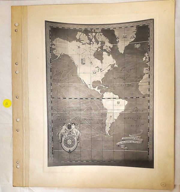 Mural, Map for Cunard Steamship Co. 18 by Barry Faulkner