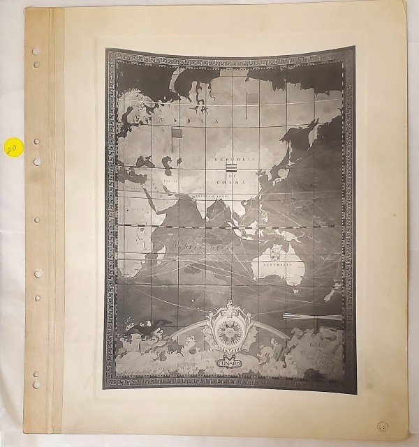 Mural, Map for Cunard Steamship Co. 20 by Barry Faulkner