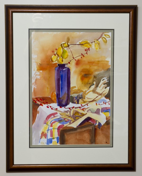 Flowers in Blue Vase by Jane Thorne