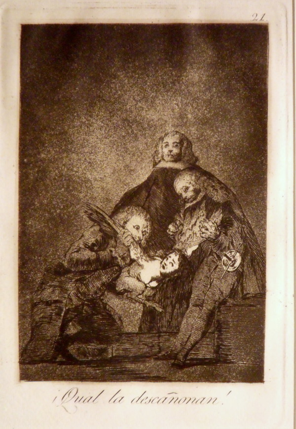 Qual  la Descanonan; Los Caprichos Series, No. 21 by Francisco Goya